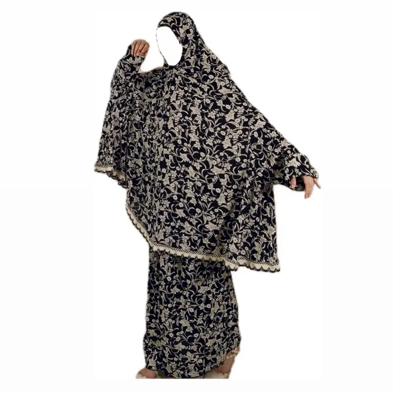 Beautiful Muslim Women’s Prayer Outfit Set, Floral Deisgn
