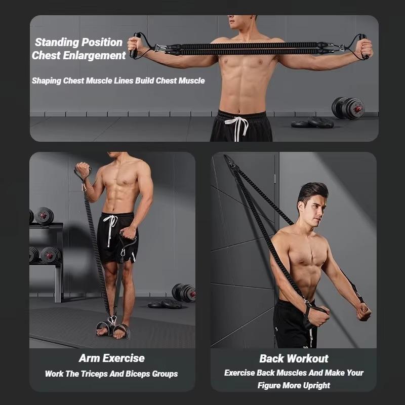 Home Pedal Resistance Trainer - Multifunctional Fitness Resistance Band Trainer, Back and Abdominal Muscle Exercise Equipment
