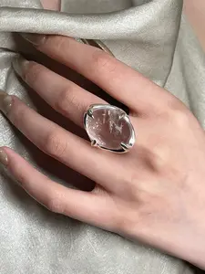 Women's Transparent Resin Adjustable Ring, Elegant Design for Daily Wear & Parties, Fashionable Unique Jewelry Accessory, Stackable Rings