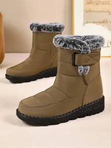 Women's Winter Boots, Waterproof Snow Booties, Comfortable Mid-Calf Short Boots, Lightweight Non-Slip Women's Shoes