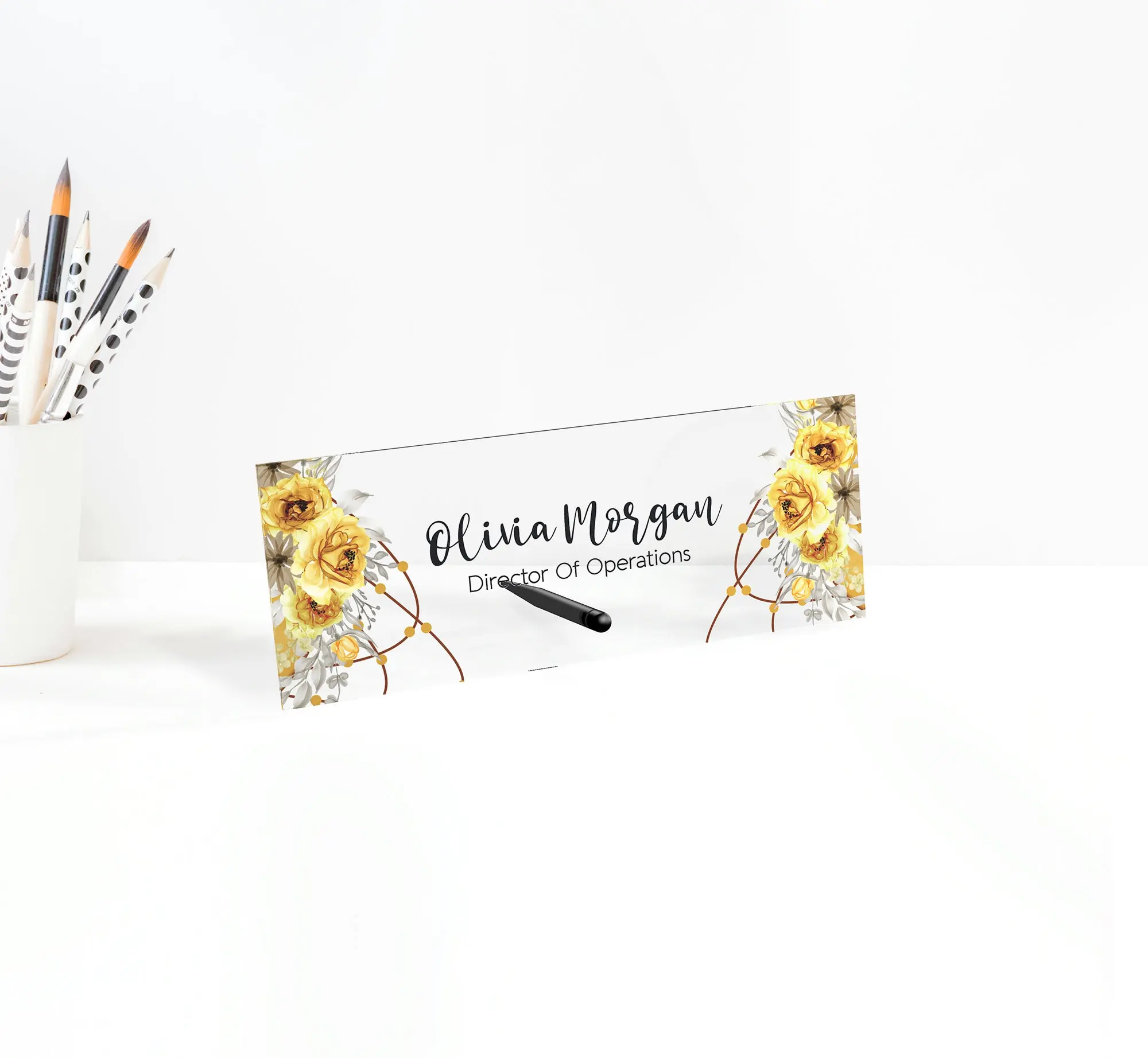 Personalized Name Plate for Desk, Custom Office Decor, Work Gift, Coworker Gift, Desk Nameplate, Desk Sign, Office Gift, yellow