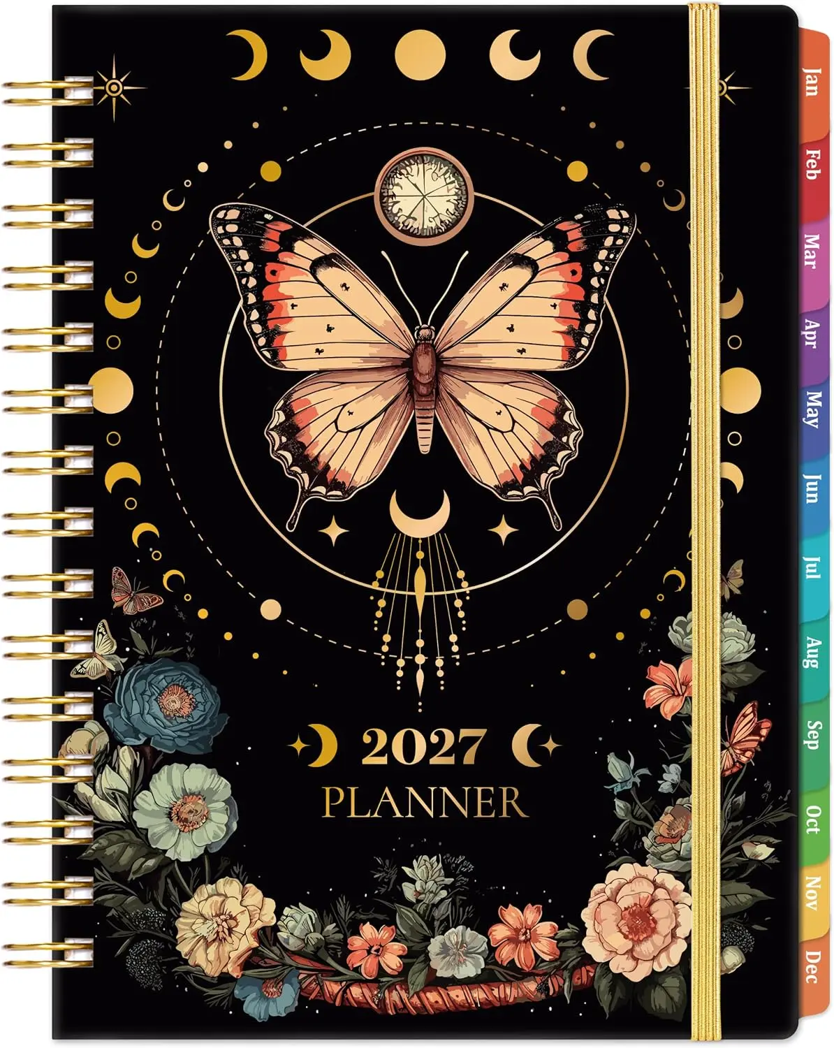 2027 Planner - 2027 Planner Weekly and Monthly | January 2027 - December 2027, 6.4" x 8.5", Weekly and Monthly with Tabs, Back Pocket + Thick Paper - Butterfly