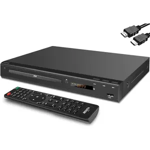 Region-Free HDMI DVD Player for TV, Compact CD/DVD Player for  TV, USB Port, Plays  Region DVDs & Multi Formats, Metal Housing, HDMI/RCA Cables & Remote Included