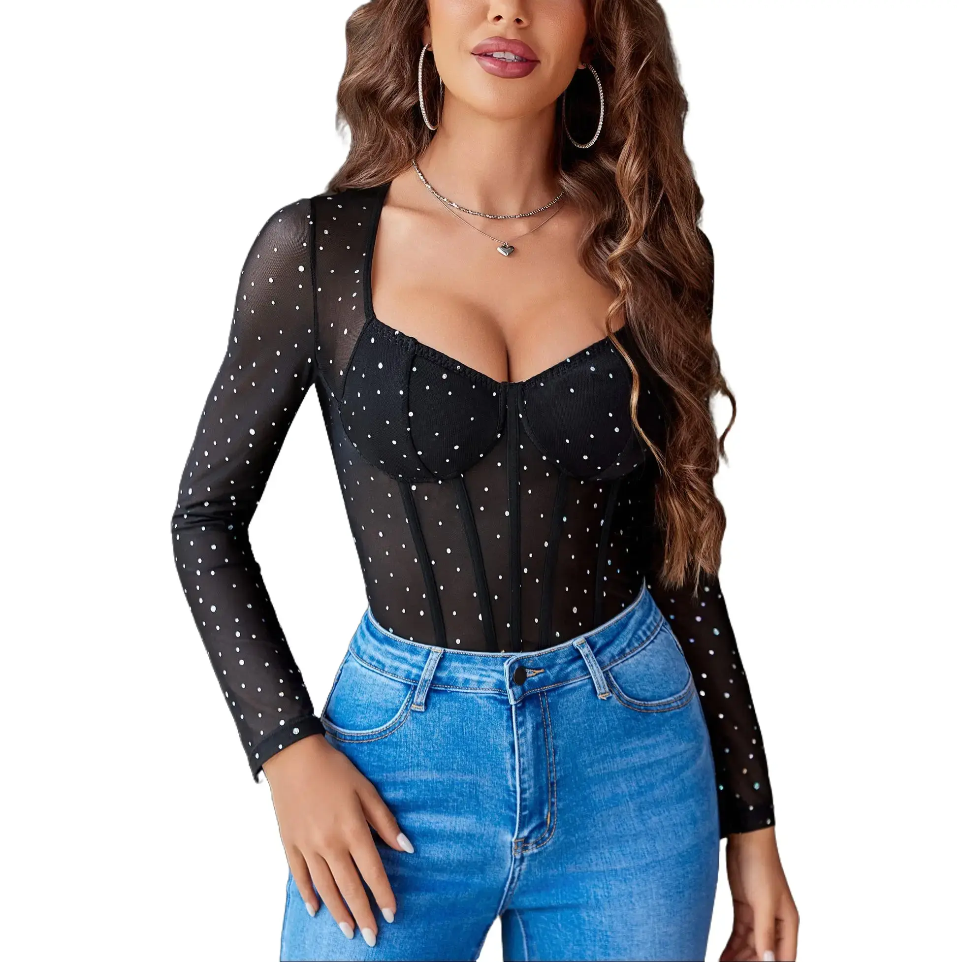 Avidlove Women Long Sleeve Bodysuit Sparkle Body Suits Top Mesh One Piece Leotard Shirt Going Out Tops Fall Outfits S-XXL Avidlove Women Long Sleeve Bodysuit Sparkle Body Suits Top Mesh One Piece Leotard Shirt Going Out Tops Fall Outfits S-XXL
