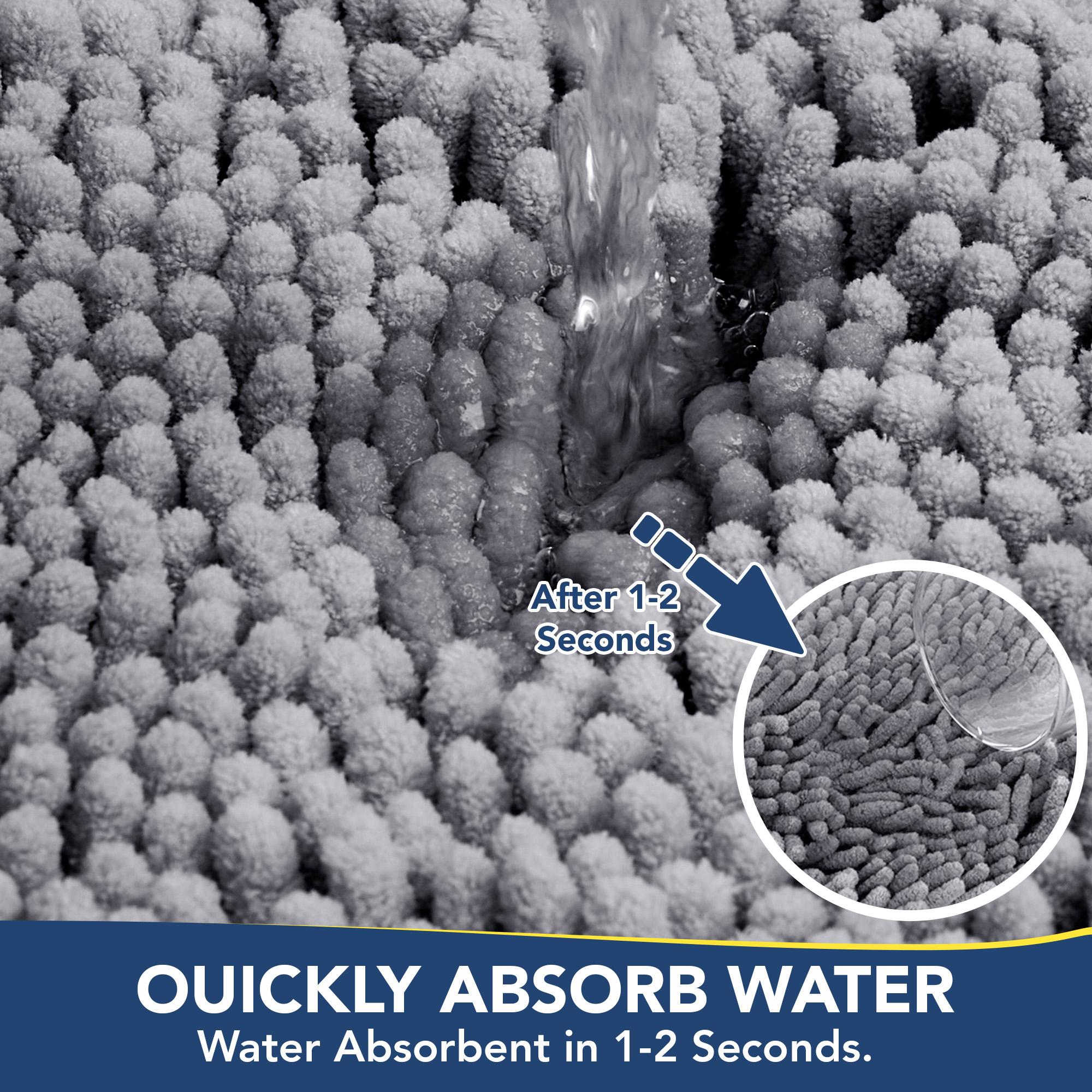 Deconovo Soft Texture Chenille Fabric U-Shaped Toilet Mat - Absorbent, Non-Slip Bathroom Floor Mat for Toilet Area, Bathroom Floor Mats