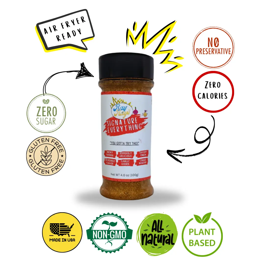 Ray Ray's Signature Everything Seasoning- 4.0 oz All Purpose Seasoning great on meat, veggies and more!