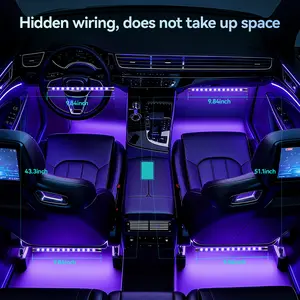 Smart RGB Car Ambient Lighting Kit - App Control, Hidden Wiring & No-Drill Installation for All Vehicles