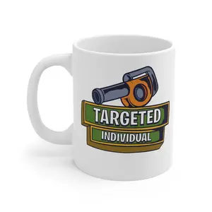 Targeted Individual Mug — Coffee Cup with Telescope Emblem