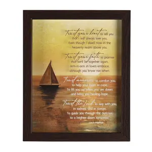 360 Stand Dicksons FRMWDWAL-810-19 Wood-Glass MDF Framed Art, 8x10 Shadow Box, Trust Your Heart Home Decor with Hanger