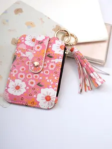 Fashion Floral Pattern Keychain Wallet, Cute Keychain Wallet for Women, Trendy All-match & Exquisite Keychain for Birthday Gift, Fashionable Card Holder, Casual Card Holder