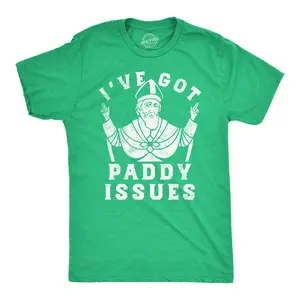 Mens Funny T Shirts Ive Got Paddy Issues St Patricks Day Sarcastic Grapahic Tee Mens Funny T Shirts Cool Vintage Fashion T-Shirt Gift Classic Menswear Saint Patrick's Day Apparel for Men Funny Sarcastic Short Green -