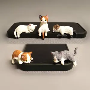 4Pcs/set cute cat figurines - Desk Ornaments & Car Accessories Decoration,car dashboard decorations, cartoon mini decorations,Stress ReliefDesk Accessory Set Functional Office Organizer,for ComputerScreens, Office, and Home Decor