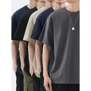 5 packs, 100% cotton T-shirts — casual round-neck short-sleeve T-shirts; classic dark-color T-shirt combination set. Men’s and women’s holiday T-shirt gifts top streetwear