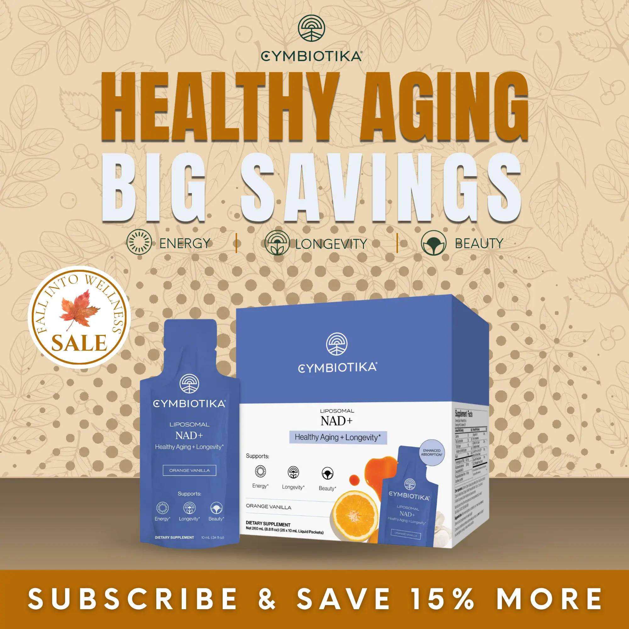 Liposomal NAD+ | 26 Packets | Cellular Energy, Healthy Aging & Radiant Skin | 10% Better Skin Tone & Elasticity in 12 Weeks | Clinically-Studied Lutemax | Apigenin, TMG & Niacin NAD+ Renewal | Heart & Brain Health | Plant-Based | Third-Party Tested