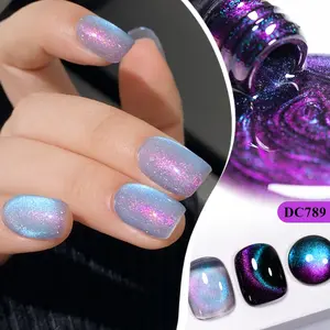 Mtssii 7ML Sea Blue Glitter Cat Magnetic Gel Nail Polish, Semi-Permanent UV LED Gel Polish, Alcoholic Free, DIY Salon Use, Women's Nail Art Gift, Manicure