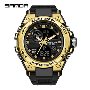 Men's Dual Display Outdoor Sports Watch, Waterproof Luminous with Alarm, Stopwatch, Calendar for Daily and Active Use