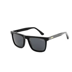 LVLL Obsidian Edge Sunglasses - Black Plastic Frame with Grey Temples & Golden Patch for Modern Edge and Refined Luxury