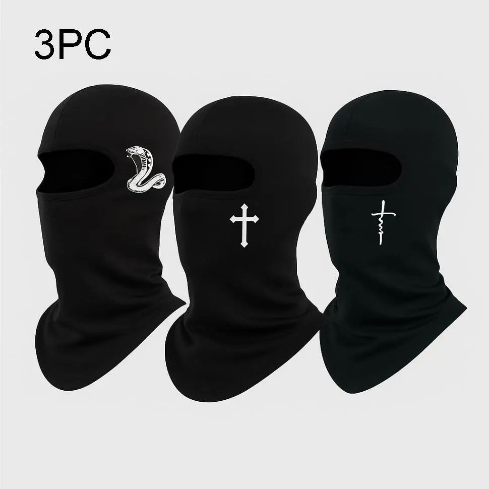 Musion Unisex Full-Face Ski Mask - 1/2/3PCS Multi-Pack, UV-Protected, Wind-Protected Balaclava Skull Caps for Skiing, Motorcycle Outdoor Sports, Motorcycle Face Mask, Ski Masks