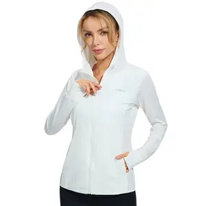 Libin Women's Full Zip UPF 50+ Sun Protection Hoodie Jacket Long Sleeve Sun Shirt Hiking Outdoor Performance with Pockets