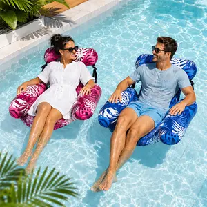 Adult inflatable pool float chair with headrest pillow—comfortable pool float for pools, lakes, and summer parties