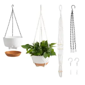 VEVOR Hanging Planters, 10 Inch Self-Watering Hanging Planter, 2 Pack Flower Pots with Drainage Hole 2 Kinds of Plant Hangers, Plastic Basket Pots, for Garden Home Decor, Indoor Outdoor PlantsVEVOR Super Brand Day