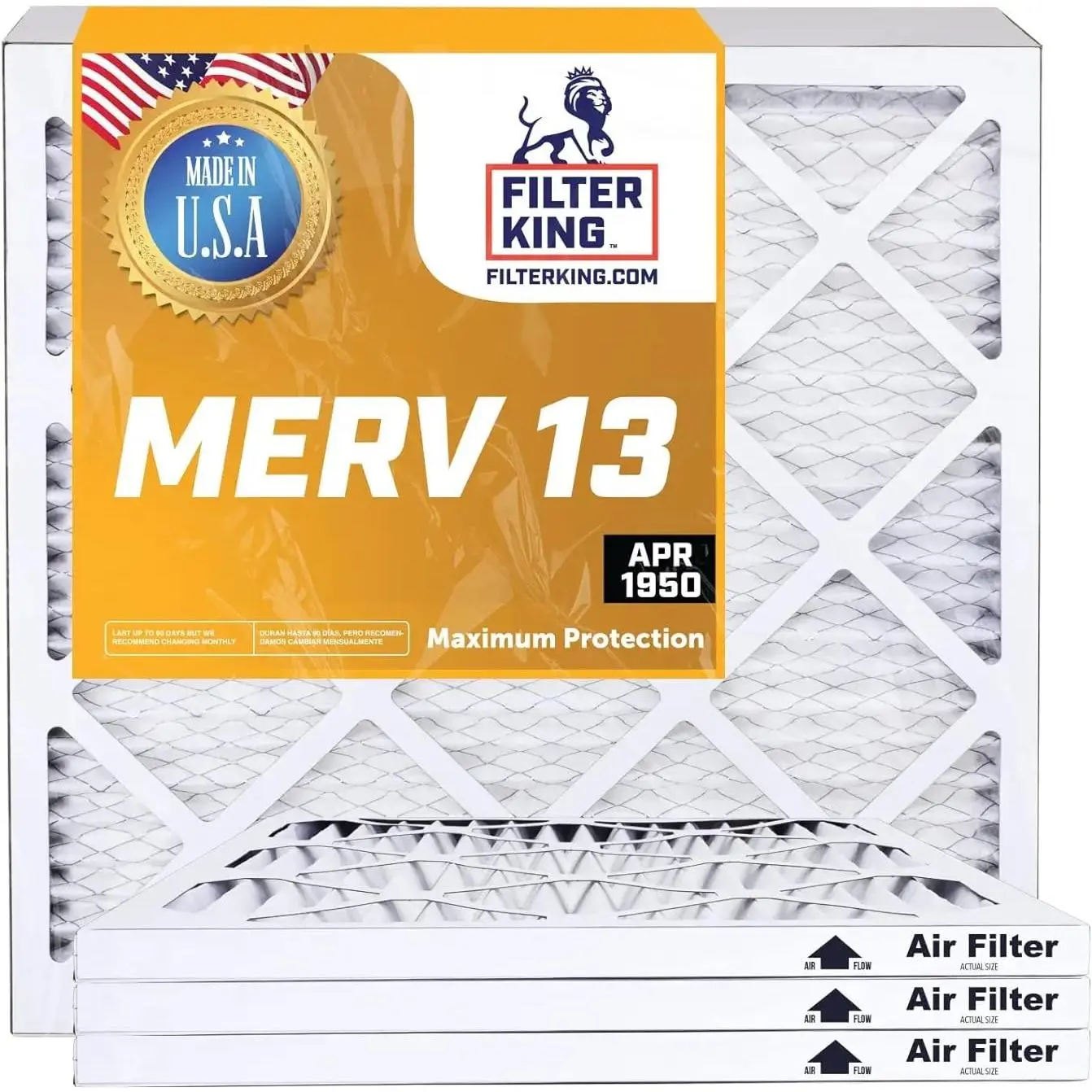 Filter King 16x25x5 Air Filter | 2-Pack | MERV 13 for Lennox X6670 | Actual Size 15.75 x 24.75 x 4.375
