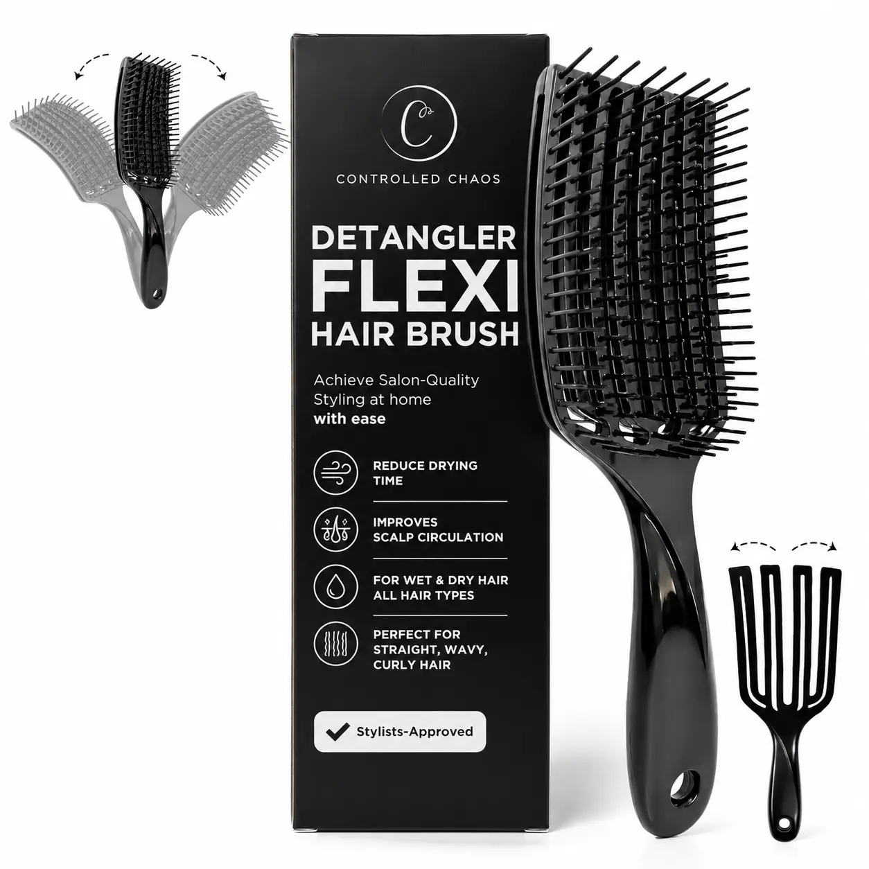 Flexible Detangler Hair Brush – Vented Wet & Dry Brush, Anti-Static & Heat-Resistant, No-Pull Detangling for Women, Men & Kids Flexible Detangler Hair Brush – Vented Wet & Dry Brush, Anti-Static & Heat-Resistant, No-Pull Detangling for Women, Men & Kids