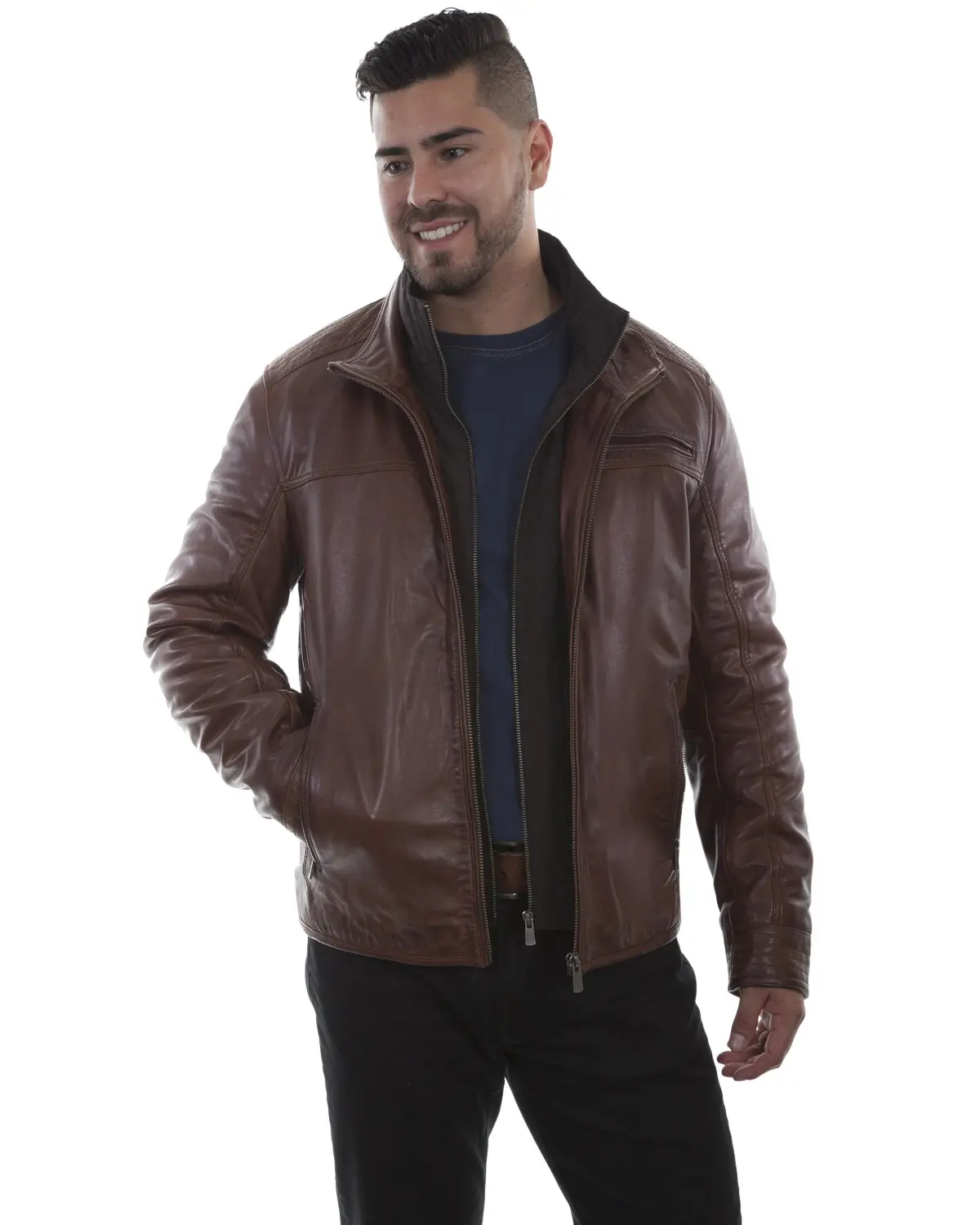 Scully Men's Men'S Leather Jacket - 1021-Brn