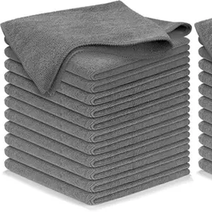 USANOOKS Microfiber Cleaning Cloth Grey - 24 Pcs (12.5"x12.5") - High Performance - 1200 Washes, Ultra Absorbent Microfiber Towel