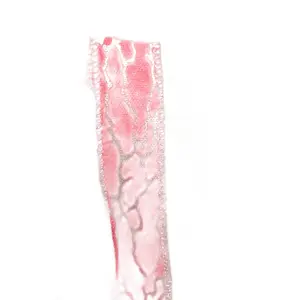 7/8" x 10yd Foil Twigs Ribbon – Red/Silver
