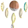 Elegant Artificial Zircon Decor Belly Button Rings, Water Drop Shaped Navel Rings, Exquisite Trendy Belly Piercing Jewelry for Women, Chic Body Jewelry for Party & Daily Decor, Fashion Body Jewelry, Body Jewellery
