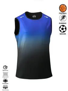 Men’s Sports Tank Top  Quick-Dry, Breathable Basketball/Running Fitness Wear; Gradient Color Sleeveless Training T‑Shirt; Four-Way Stretch Moisture-Wicking Athletic Vest