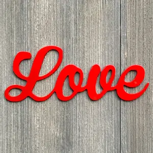 Love Metal Sign Cutout -Script Font Powder Coated Sign -Perfect for Indoor or Outdoor - Perfect for Weddings, Anniversaries, or Any Occasion