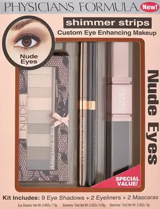 Physicians Formula Shimmer Strips Custom Eye Enhancing Kit with Eyeshadow, Eyeliner & Mascara Makeup Cosmetic Concealer