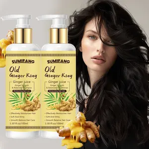 2pc Ginger Hair Shampoo & Hydrating Conditioner Set, Rich in Ginger, Shea Butter, Coconut Oil, Keratin, Thickens Stronger Hair, Reduces Hair Loss