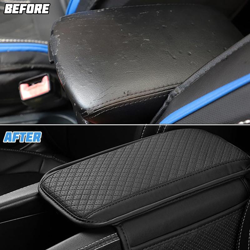 Upgraded Car Center Console Cover,Microfiber Leather Car Armrest Cover Cushion with 2 Storage Bags,Car Armrest Storage Box Car Interior Accessories for Most Vehicles (Black)