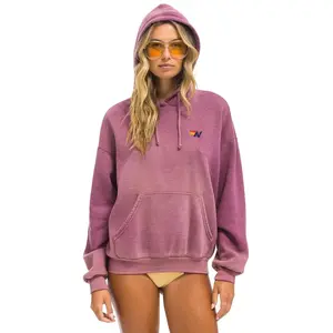 ESSENTIAL RELAXED PULLOVER HOODIE - FADED BERRY