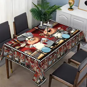 1pc cartoon character pattern printed square tablecloth, washable square table cover suitable for kitchen banquets, picnics, birthdays, parties, home decoration
