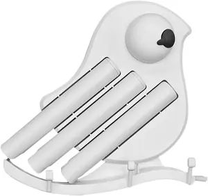 5 in 1 Creative Bird Shape Wall Hanging Cleaning Supplies, Mini Mirror Scraper, Countertop Mop, Silicone Cleaning Brush, Shower Head Hole Brush, Cup Brush and Towel Rack Bathroom Accessory Sets