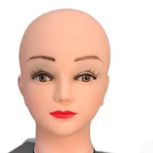 Bald Female Training Head Cosmetology Mannequin Head for Wigs Making 150  density  wig