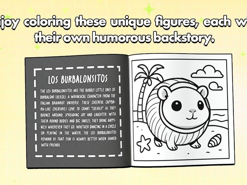 Baby Italian Brainrot Coloring Book: Viral TikTok Meme Cute Creatures Like Los Crocodilitos, Las Tralaleritos, Los Tung Tung Sitos, Bold Lines, Relaxation & Fun for All Ages!
