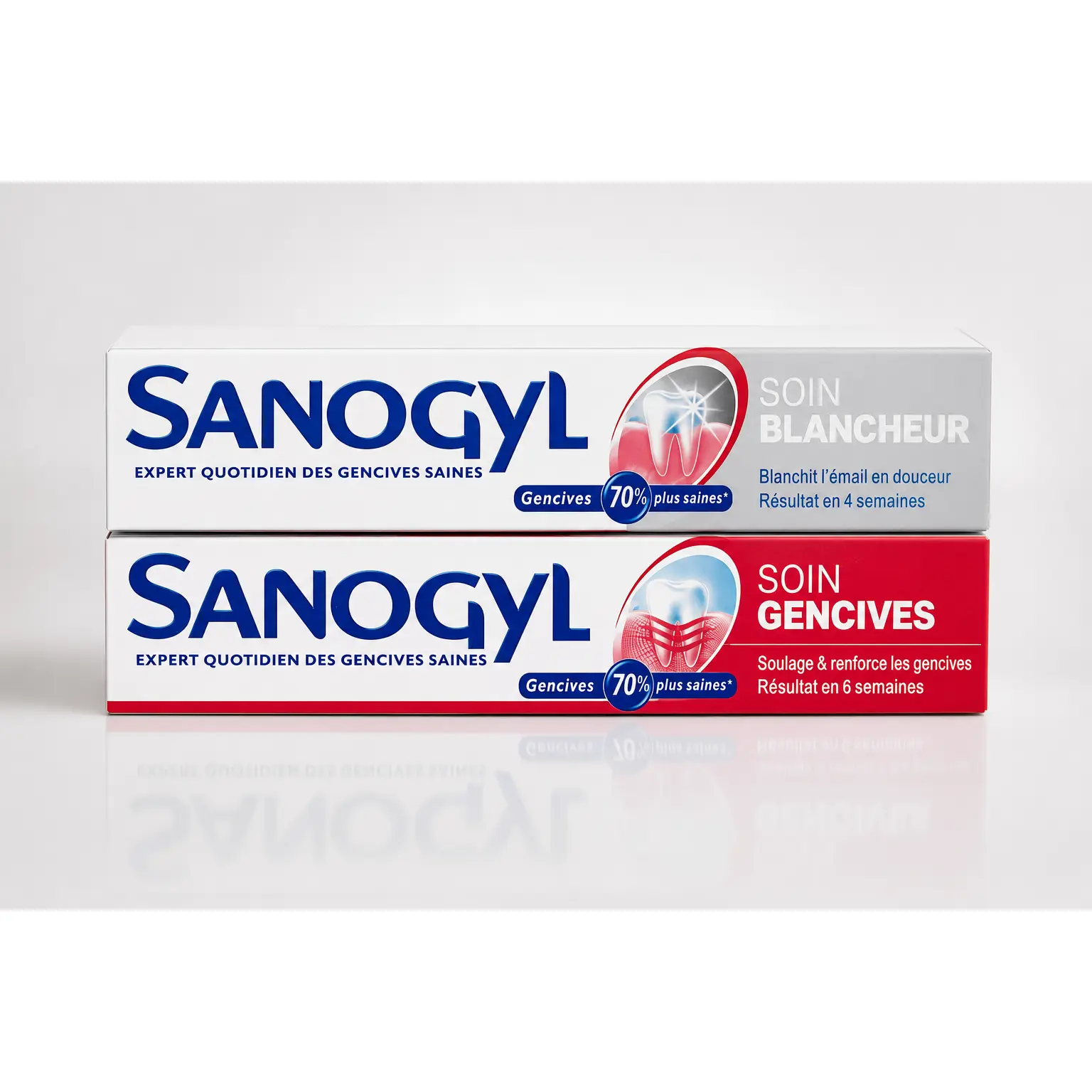 Sanogyl Soin Blancheur & Soin Gencives Expert Quotidien Des Gencives Saines 70% Plus Saines Résultat En 4 Semaines 2pcs