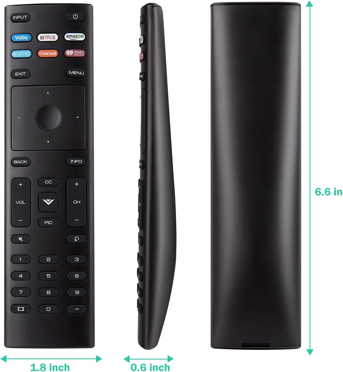 Universal Vizio Remote XRT136 with Hulu Netflix VUDU XUMO Crackle iHeart Apps for Vizio TV D50f-F1 D24f-F1 D43f-F1 E43-E2 E60-E3 E75-E1 P55-E1 P65-E1 P75-E1 M70-E3 M65-E0