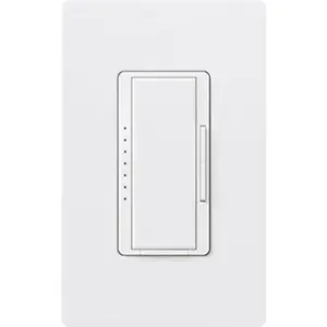 Lutron RadioRA 2 Dimmer, 1000W, Incandescent/Halogen, 120V, Multi-Location, White, RRD-10ND-WH