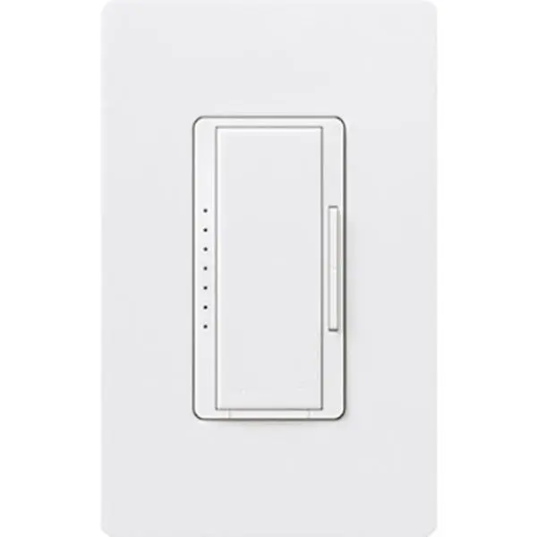 Lutron RadioRA 2 Dimmer, 1000W, Incandescent/Halogen, 120V, Multi-Location, White, RRD-10ND-WH