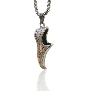 Internet Celebrity Men's Necklace European and American Shoes Necklace Sweater Chain Stainless Steel Necklace Clown Shoes Pendant