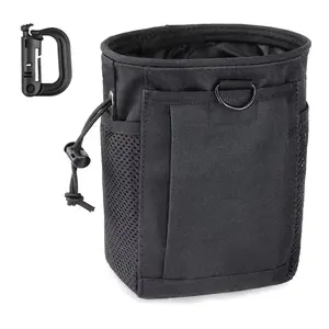 Molle Dump Pouch Hunting Magazine Recovery Pouch Drastring Ammo Bag Belt Waist Fanny Pack Adjustable Holster Bag 600D Nylon 420D Waterproof Lining 21*17*8CM