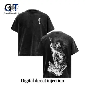 260G Jesus Christ Digital direct injection T-Shirt Washed Christian Religious Tee, Faith and Hope Graphic Shirt, Spiritual God Apparel, Gospel Streetwear Top, Divine Savior Christian Clothing , Church Outfit