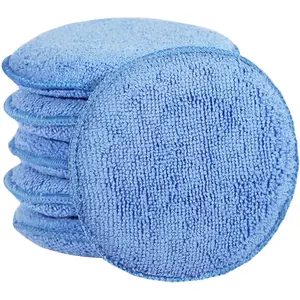 Microfiber Wax Applicator Pads,  Wax Applicator, Buffing & Detail Polishing  Pads for  Cleaning and Fine Polishing (5" Diameter, 6 Pack)...