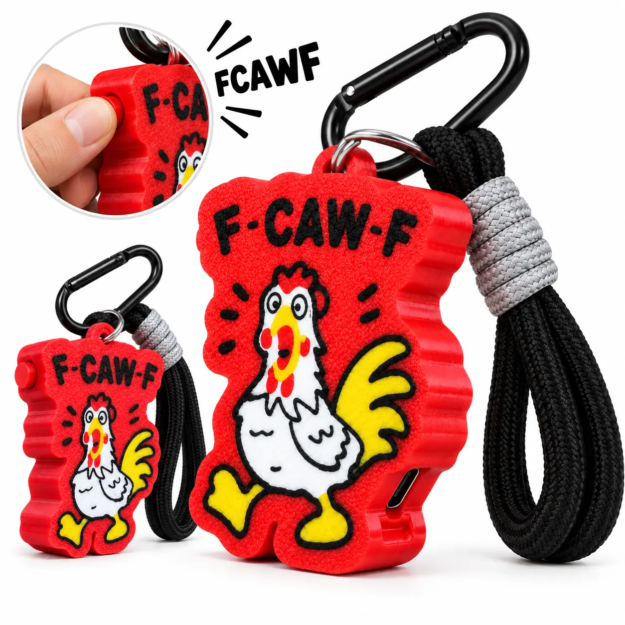 3D Printed FCAWF Chicken Keychain with sound,Funny keychain, Fidget toy ,FCAWF sound,Rooster Keychain,Halloween Gift, desk fidgets for adults,Unique Accessory - Cool Keychains & Oddities Gifts for Stress Relief, Key Ring Accessory